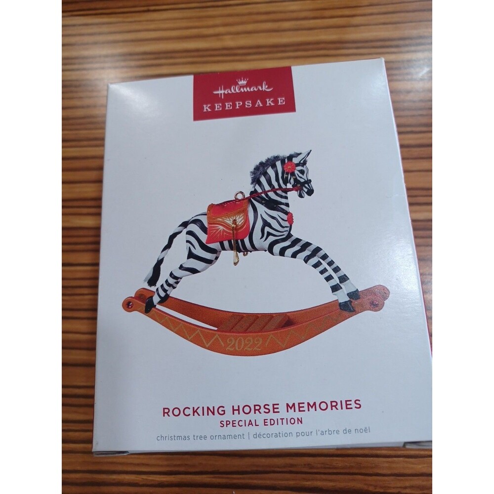 Hallmark Keepsake Ornament 2022 Rocking Horse Memories Zebra Stripes